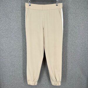 Alice Olivia Pete Jogger Pull On Pants Size M Tan Beige White Neutral Classic